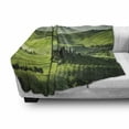 thumbnail image 3 of Nature Soft Flannel Fleece Throw Blanket, Rising Sun in the Valley Dark Cloudy Sky Landscape Dramatic Pastoral Heaven Print, Cozy Plush for Indoor and Outdoor Use, 60" x 80", Green Blue, by Ambesonne, 3 of 6