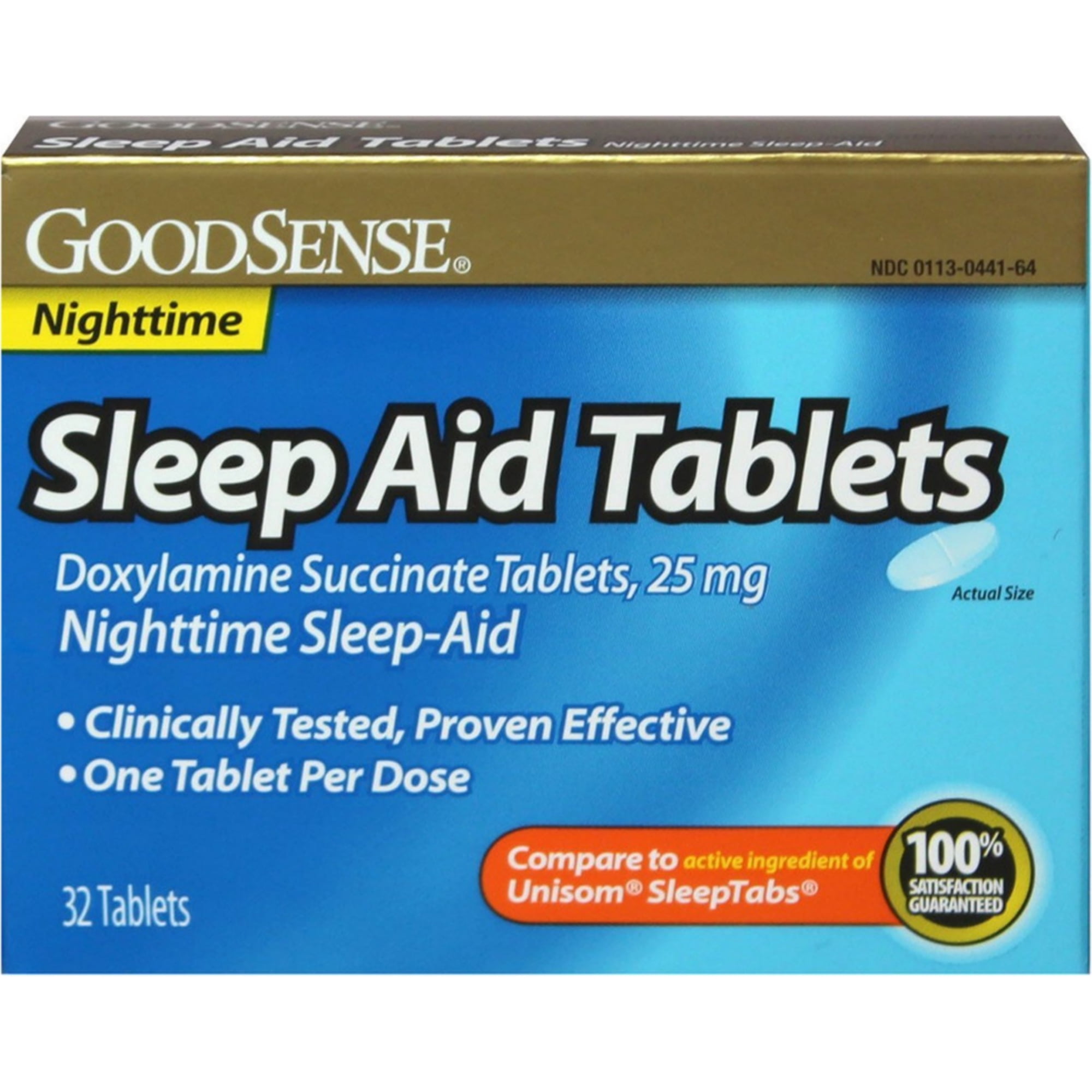 GoodSense Sleep Aid Doxylamine Succinate tablets, 25mg, 32-count