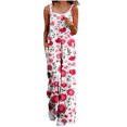 thumbnail image 2 of Nmnitkp Women's Summer Casual Overalls Loose Wide Leg Jumpsuits Boho Floral Printed Baggy Rompers with Pockets, 2 of 6