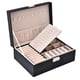 thumbnail image 1 of Joyero De Cuero De Doble Capa Para Mujer, Organizador De Joyas De Viaje, Caja De Almacenamiento Multifunción Para Collar, Pendientes Y Anillos Methold AP007005-02, 1 of 6