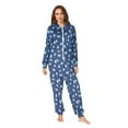 thumbnail image 4 of Adult Christmas Onesie Blue Butterflies Zipper One-Piece Pajamas Unisex with Pockets, 4 of 6