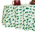 thumbnail image 1 of Deconovo Lino sintético con presillas Pattern Table Cover, Water Resistant and Spill Resistant Round Tablecloth para Party, White, 54 Inch, 1 of 7