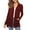 Wine, variant on Idoravan Cardigans for Women Spring Women Fashion Cardigan Up Casual Solid Color Long Sleeve Hoodeless Top
