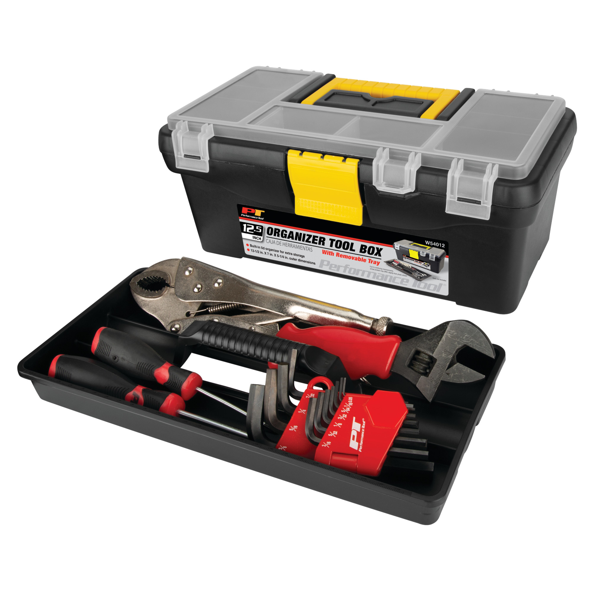 Performance Tool Heavy-Duty Plastic Organizer Box, Black photo 2