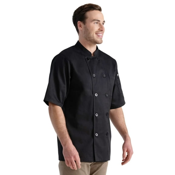 Summer Cook Jacket Chef Work Shirt, Waiter Uniform, Restaurant Kitchen Staff Apparel, Cooking Costume for Men, Bakery Catering Barber Overalls, Food Service Attire, Short Sleeve Chef Coat