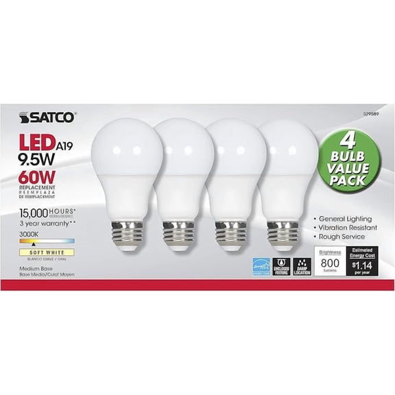 Satco S29589 Medium Light Bulb in White Finish