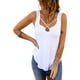 thumbnail image 2 of Camiseta sin mangas para mujer, tirantes cruzados en el pecho, dobladillo Irregular, chaleco sin mangas de verano de Color puro, 2 of 6
