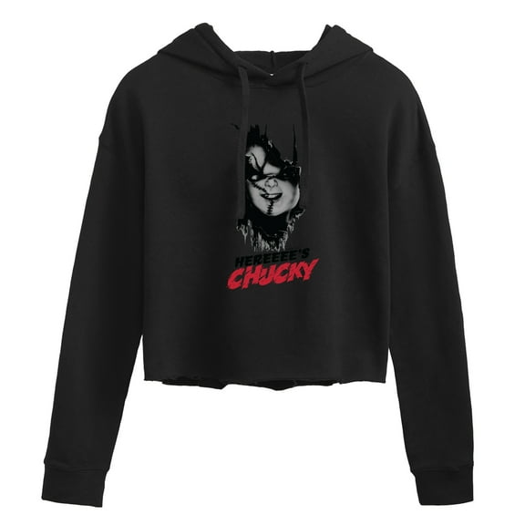 Chucky - Here's Chucky - Juniors Cropped Pullover Hoodie