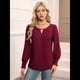 thumbnail image 5 of Blusas de Larga para Mujer, Blusas Informales de Negocios, Elegantes, para el Trabajo, la Oficina, Camisas Holgadas de Verano, Conjuntos de Moda 2025 Vino Tinto L, 5 of 10
