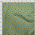 thumbnail image 4 of oneOone Viscose Chiffon Dark Teal Green Fabric Floral Sunflower With Honey Bees Sewing Fabric By The Yard Printed Diy Clothing Sewing Supplies 42 Inch Wide, 4 of 4