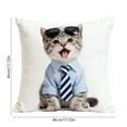 thumbnail image 3 of Funda de almohada corta de felpa de poliéster con diseño de gatos | Funda de cojín decorativa para sofá de 45 x 45 cm sin relleno | Decoración para el hogar con estampado de gatos multicolor, 3 of 6