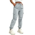 thumbnail image 4 of Resicozy Cargo Pants Women Lightweight Joggers Quick Dry Summer Hiking Drawstring Pants with Pockets Light Blue S, 4 of 7