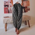 thumbnail image 2 of LIaqionyy Women's Winter Pants Elastic Waist Warm Down Padded Outdoor Lightweight Fall Trousers with Pockets, 2 of 8