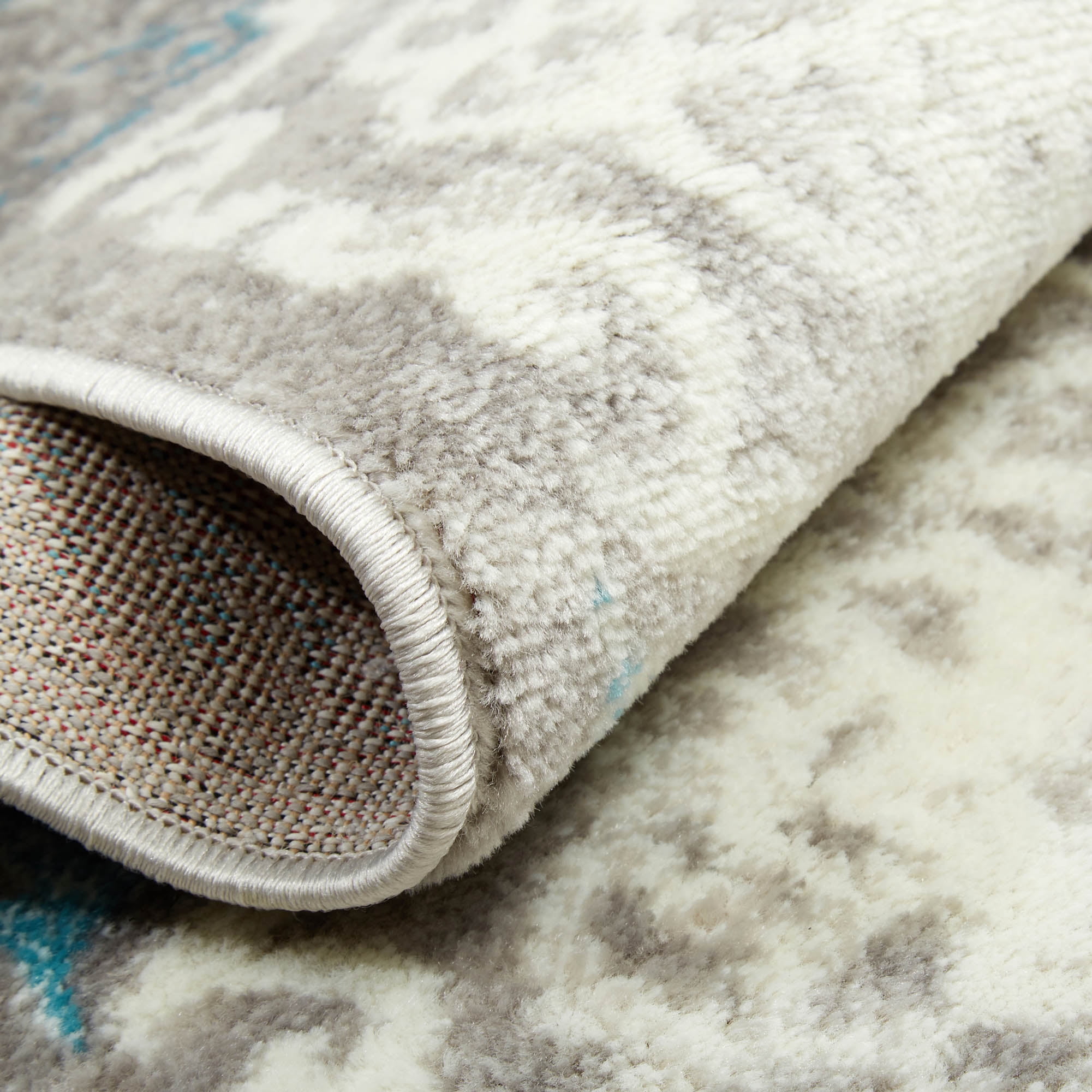 Home Dynamix Boho Andorra Transitional Damask Area Rug, Grey/Blue, 3'3"x5'2"