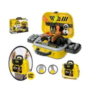 Pretend Play Toys Tools Kit for Kids 3, 4, 5, 6 and up 33pcs Tools Set DIY Worktable Toy Educational STEM Suitcase Toy Best Birthday Gift for Kids 3+