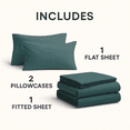 thumbnail image 3 of Comfy Bamboo World Series 90gsm 4pc Microfiber Bedsheets Sheet Set, Full Size Bed, Teal, 3 of 5