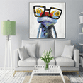 thumbnail image 2 of Frog Oil Paintings Large Wall Art Funny Animal Framed Wall Decor for Livingroom or Bedroom(Framed Ready to Hang), 2 of 6