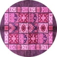 thumbnail image 1 of Ahgly Company Indoor Round Abstract Pink Modern Area Rugs, 6' Round, 1 of 4