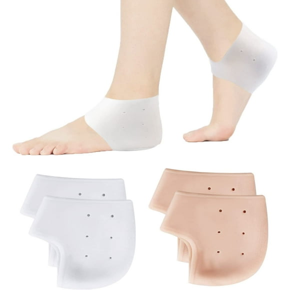 2 Pairs Heel Protectors, Breathable Silicone Heel Protectors Gel Heel Protectors to Protect Back Foot and Relieve Pain for Dry Feet