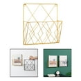 thumbnail image 3 of Nordic Newspaper Storage Rack Book Display Shelf, Standing Basket Hanging Magazine Holder, for Home Bedroom Study Room Living Room files Golden, 3 of 8
