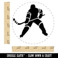 thumbnail image 2 of Hockey Player Holding Hockey Stick Self-Inking Rubber Stamp Ink Stamper - Black Ink - Large 1-1/2 Inch, 2 of 7