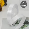 thumbnail image 3 of 4PCS White Ribbon,15MMx22M Ribbons for Crafting Gift Wrapping, Balloons, Sewing, Silk Ribbon for Cake Decoration, 3 of 9