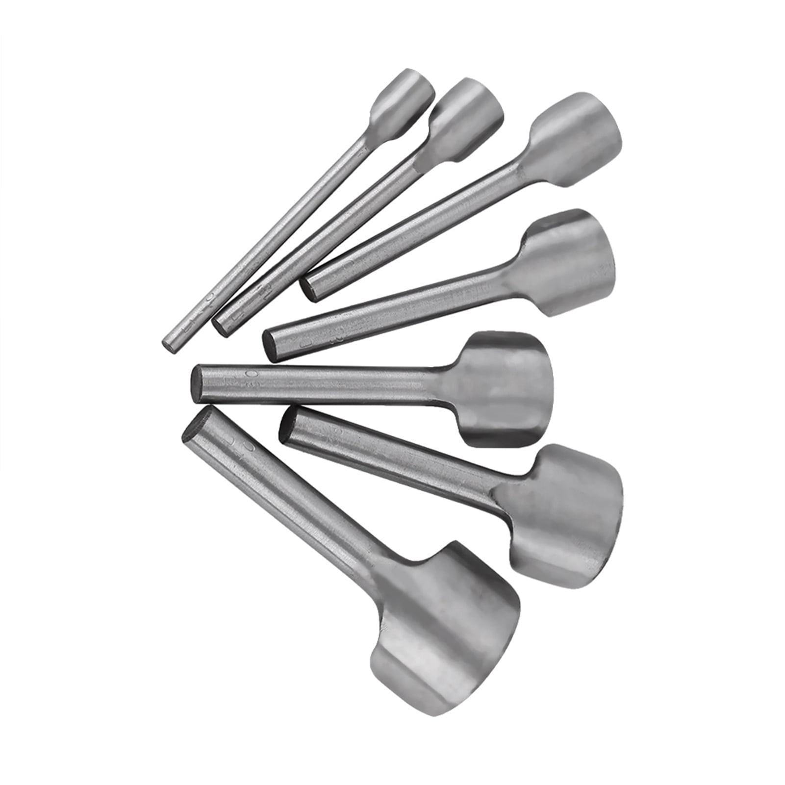 7pc Leather Craft Hole Punch Set, Durable A3 Steel, Semicircle Cutter For Straps  Cases