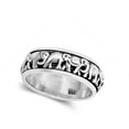 thumbnail image 4 of Oxidized Spinning Elephant Animal Ring Sterling Silver Family Band 925 Jewelry Female Male Size 11, 4 of 4