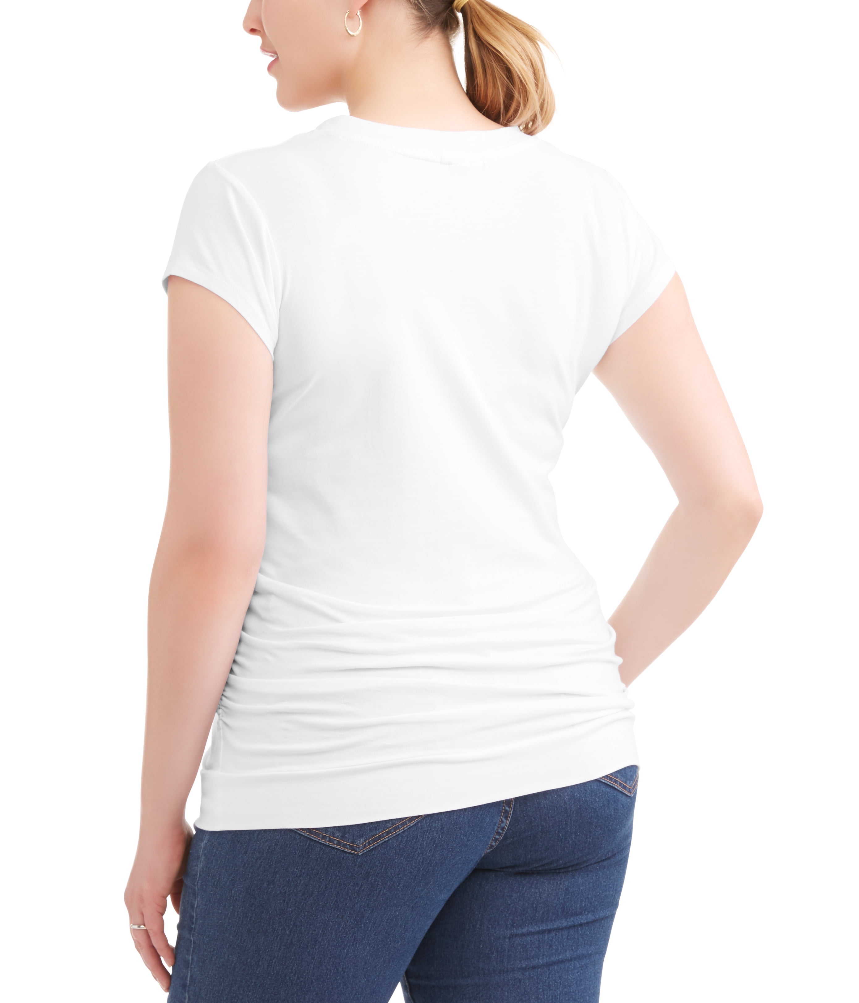 Oh! Mamma Maternity Women's V-Neck T-Shirt, 2-Pack (Women's & Women's Plus)