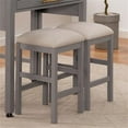 thumbnail image 4 of Furniture of America Ficus Wood Padded Counter Height Stool in Gray (Set of 2), 4 of 5