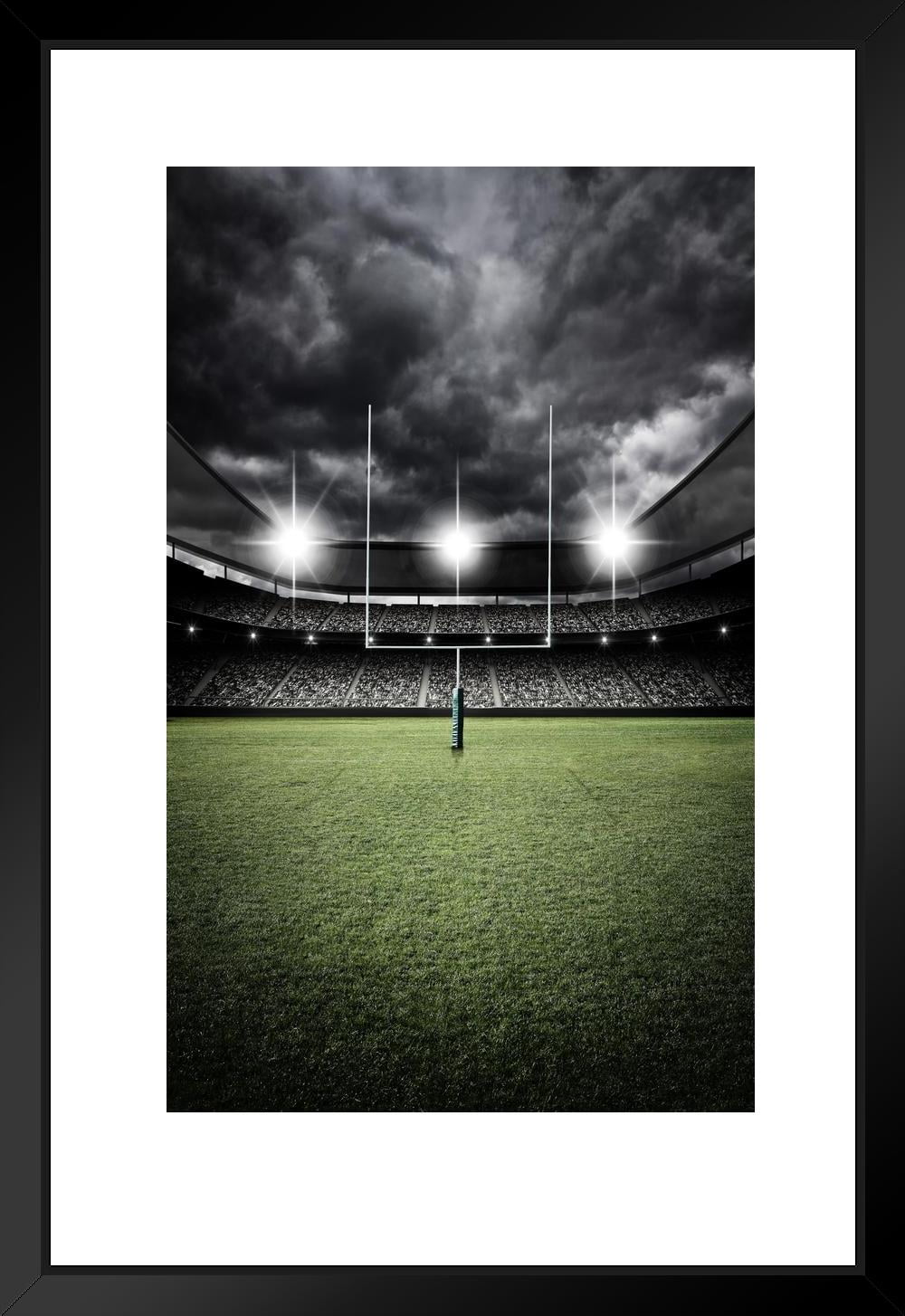 Football Field Goal Uprights Stadium Vintage Dramatic Enhanced Photo