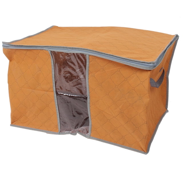 Manta de hogar, almohadas, colchas, ropa, ropa de cama, bolsa de almacenamiento con cierre, organizador, contenedor, naranja 58 x 35 x 40 cm