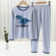 thumbnail image 2 of Gibobby Toddler Boys Pajamas Girls Pjs Sets Dinosaur Animals Cotton Train Cartoon Sleepwear Fall Clothes Set Kids Sleepwear Pajama Sets,Light Blue,5-6 Years, 2 of 6