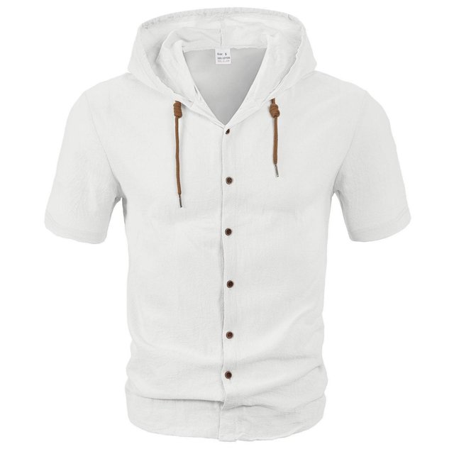 pstuiky camisetas de hombre, Blusa de manga corta con cuello vuelto, transpirable, con botones y color liso para hombre ropa de hombre xxxl