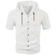 thumbnail image 1 of pstuiky camisetas de hombre, Blusa de manga corta con cuello vuelto, transpirable, con botones y color liso para hombre ropa de hombre xxxl, 1 of 5