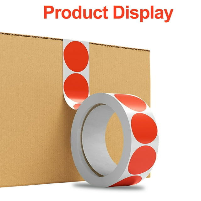 Red Dot Labels, 1 Inch Circle, Natural Paper, Self-Adhesive Stickers, 1000 per Roll