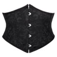 thumbnail image 2 of Fiaer Corset Womens Brocade Underbust Boned Bustier Waist Jacquard Cincher for Halloween Christmas Party Black M, 2 of 9