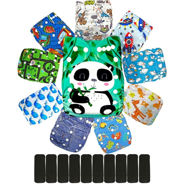 Pañales De Tela Ecobaby Original con 10 Insertos Nocturnos Bambú 5 Capas