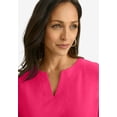thumbnail image 4 of Jessica London Women's Plus Size Stretch Cotton Notch Neck Tunic, 4 of 5