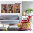 thumbnail image 3 of Funky Animals Canvas Wall Art Maximalist Wall Decor Pictures Trendy Tiger Lion Leopard Posters Prints Eclectic Preppy Aesthetic Room Decor for Apartment Dorm Decoration (Framed canvas), 3 of 6