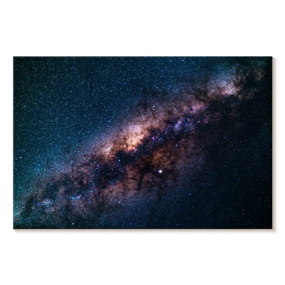 Elephant Stock Stars In Milky Way Wall Art - Horizontal Canvas Wall Art - Living Room Wall Decor - Astronomy & Space Canvas - Blue And Orange Decor - 12" x 8"