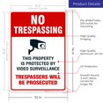 thumbnail image 3 of Señal de videovigilancia de "Prohibido el paso", cámara de seguridad CCTV (paquete de 2), 25 x 35 cm, aluminio .040 resistente a la oxidación, decoloración, 3 of 4