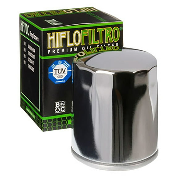 Hiflo Premium Oil Filter Chrome Compatible With Harley-Davidson Sportster 1200 Custom XL1200C 2017-2019