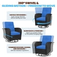 thumbnail image 6 of LazySunsets 7 Piece Outdoor Furniture Set with Swivel Chairs Set of 2, Rattan Wicker Outdoor Conversation Set Patio Furniture, Navy Blue/Black, 6 of 10