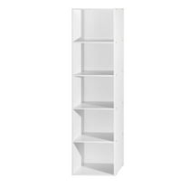 Hodedah 5-Shelf Bookcase, White