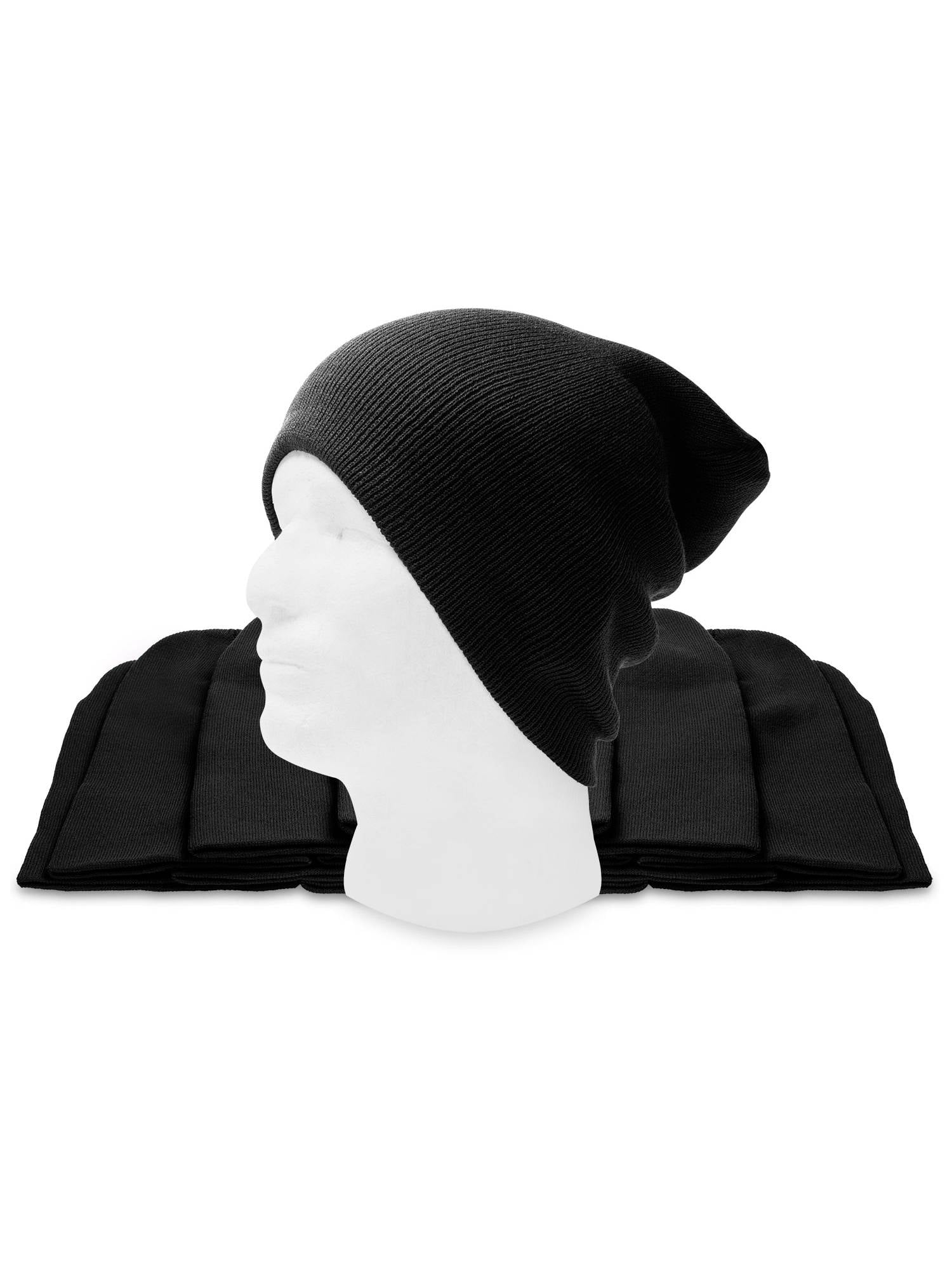 Long Beanies Wholesale- Black 
