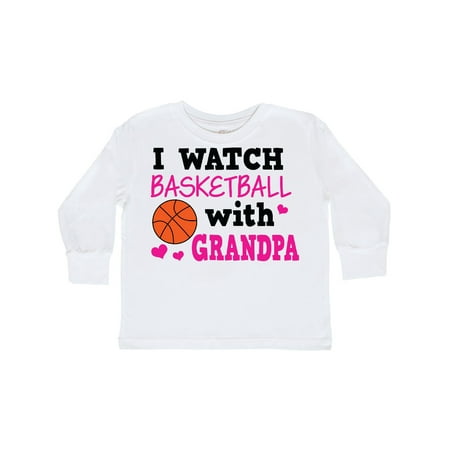 

Inktastic I Watch Basketball with Grandpa Gift Toddler Toddler Girl Long Sleeve T-Shirt