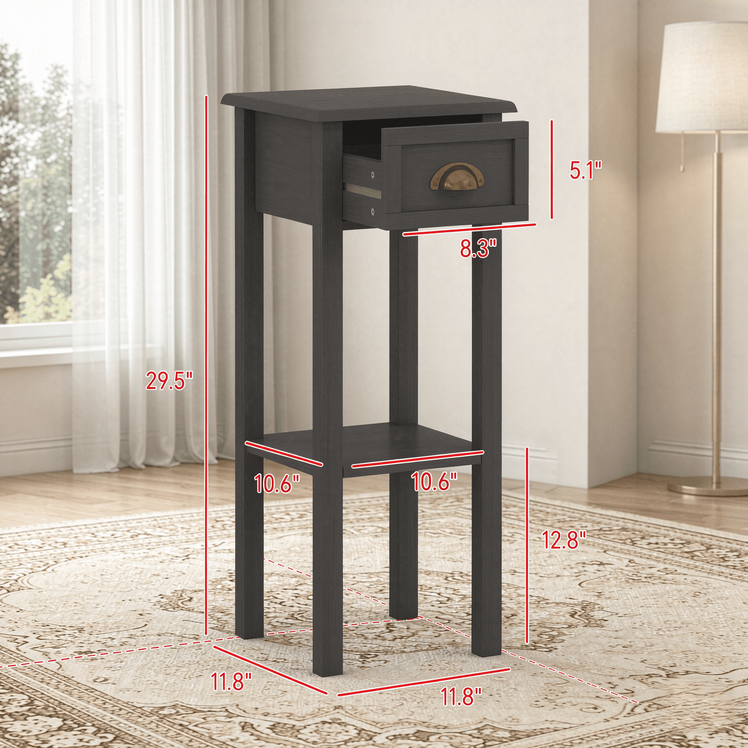 Functional Console Table, Narrow Side Table with Drawer, Compact End Table, Space-Saving Accent Table