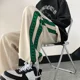 thumbnail image 5 of Pantalones deportivos negros para hombre, pantalones deportivos rectos de otoño e invierno a rayas, pantalones de chándal de talla grande, pantalones holgados Y2k, 5 of 5