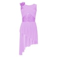 thumbnail image 3 of Yeahdor Kids Girls Lyrical Dance Dress Sleeveless Sequins Flower Irregular Hem Skirt Ballet Leotard Light Purple 14, 3 of 7